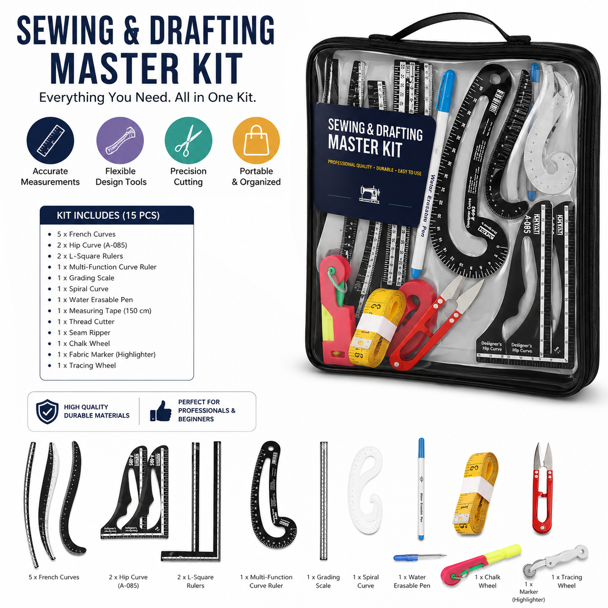 Professional Tailor Scales, L-Squares & French Curves